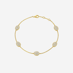 Dainty Oval Diamond Chain Bracelet - 9ct Yellow Gold