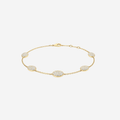 Dainty Oval Diamond Chain Bracelet - 9ct Yellow Gold