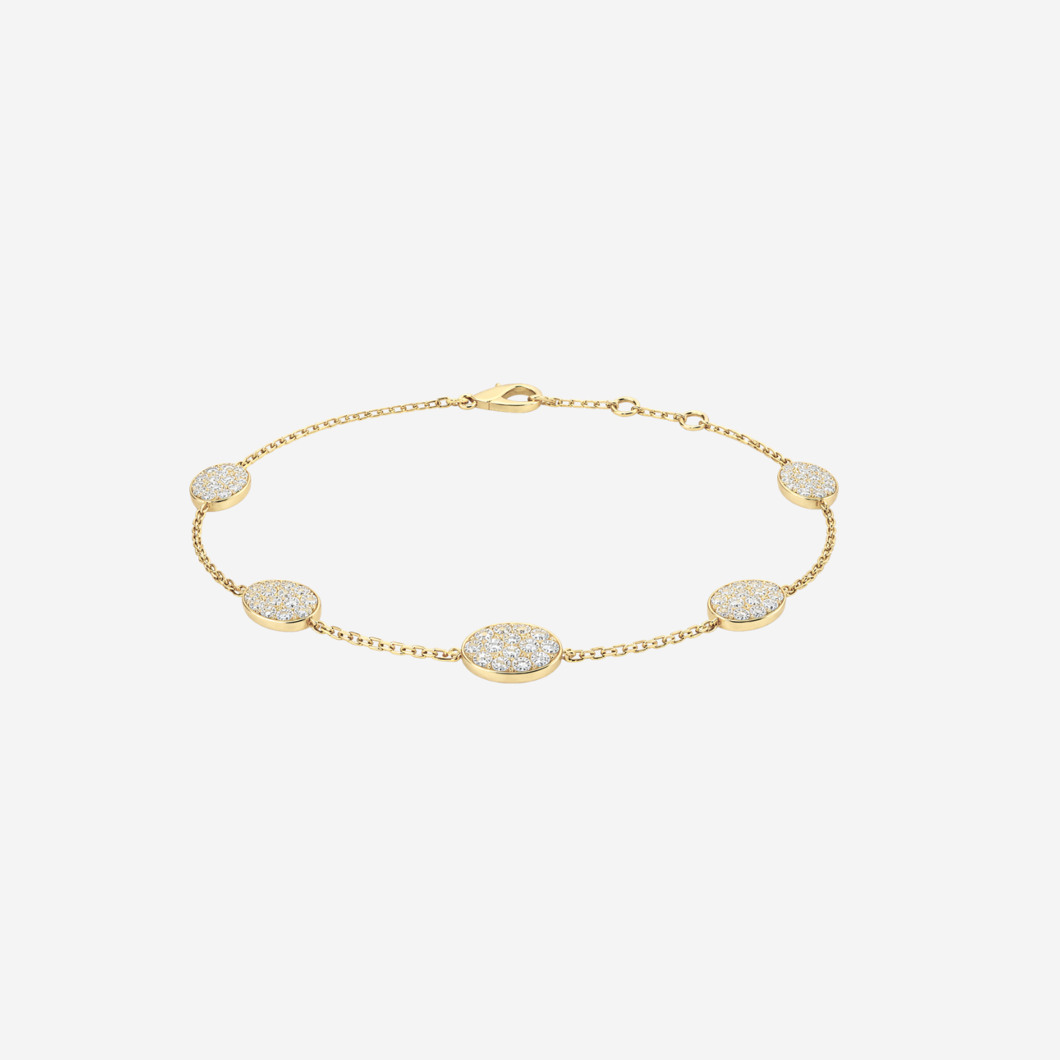 Dainty Oval Diamond Chain Bracelet - 9ct Yellow Gold