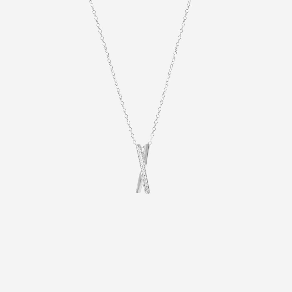 Diamond Kiss Pendant Necklace - 9ct Gold