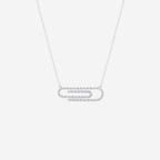 Diamond Paper Clip Necklace - 9ct Gold