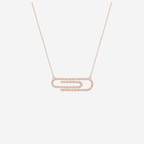 Diamond Paper Clip Necklace - 9ct Gold