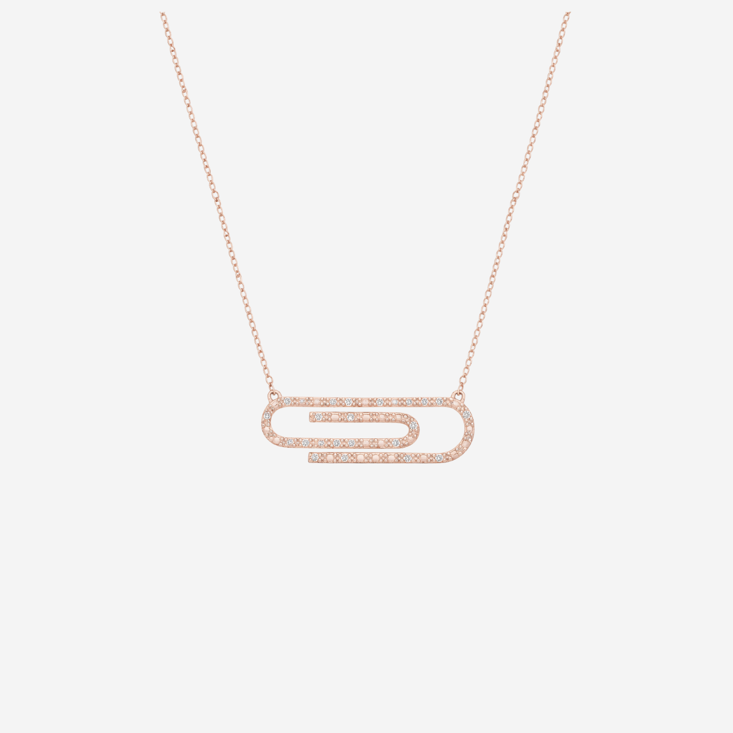 Diamond Paper Clip Necklace - 9ct Gold