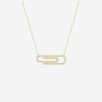 Diamond Paper Clip Necklace - 9ct Gold