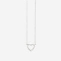 Dainty Diamond Heart Necklace - 9ct White Gold