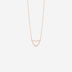 Dainty Diamond Heart Necklace - 9ct Gold