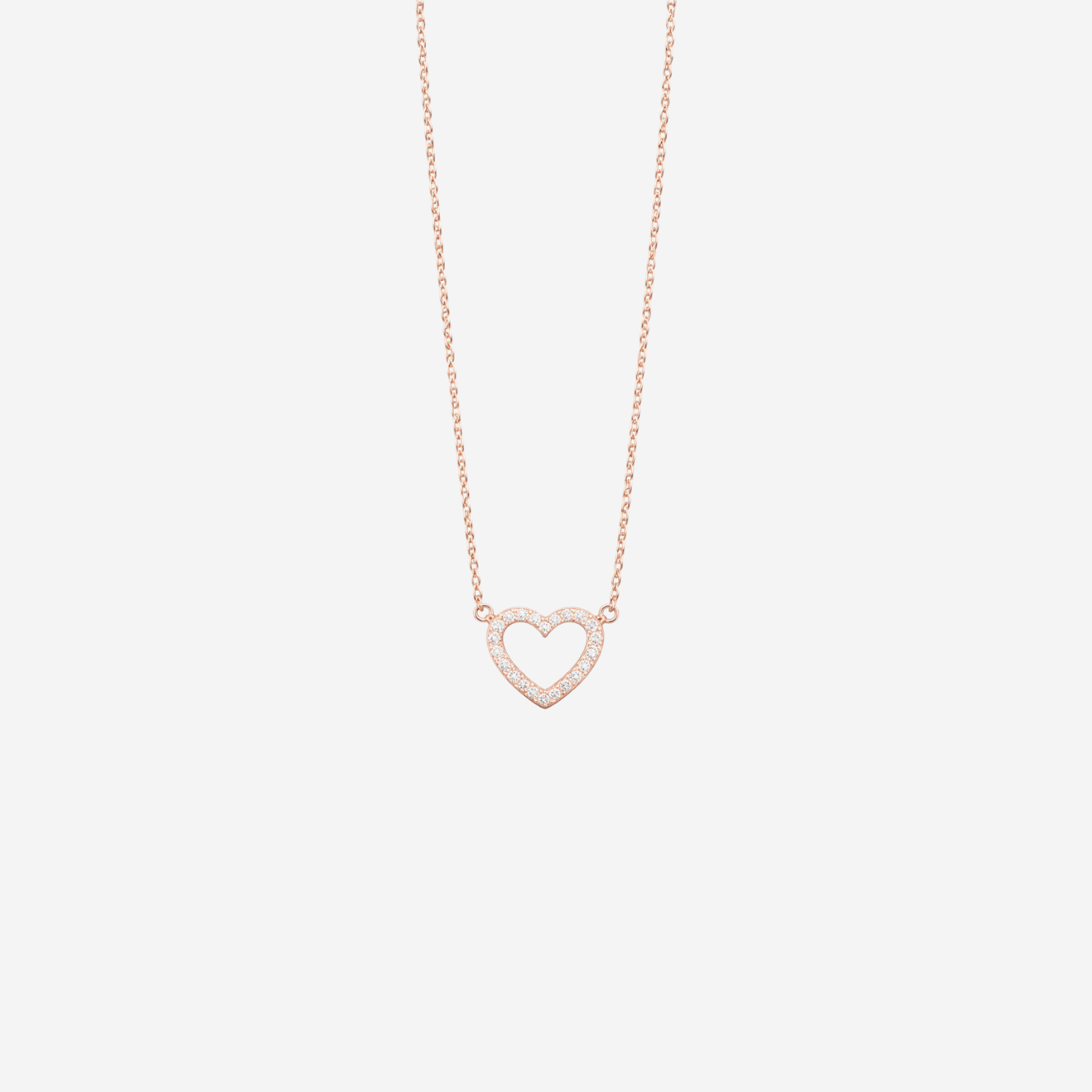 Dainty Diamond Heart Necklace - 9ct Gold