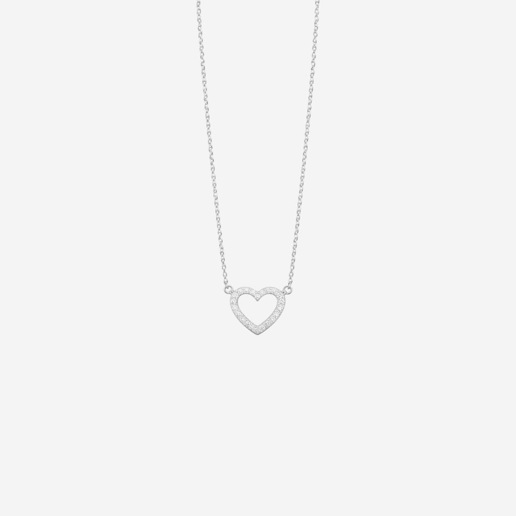 Dainty Diamond Heart Necklace - 9ct Gold