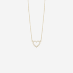 Dainty Diamond Heart Necklace - 9ct Gold