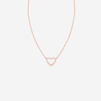Dainty Diamond Heart Necklace - 9ct Gold