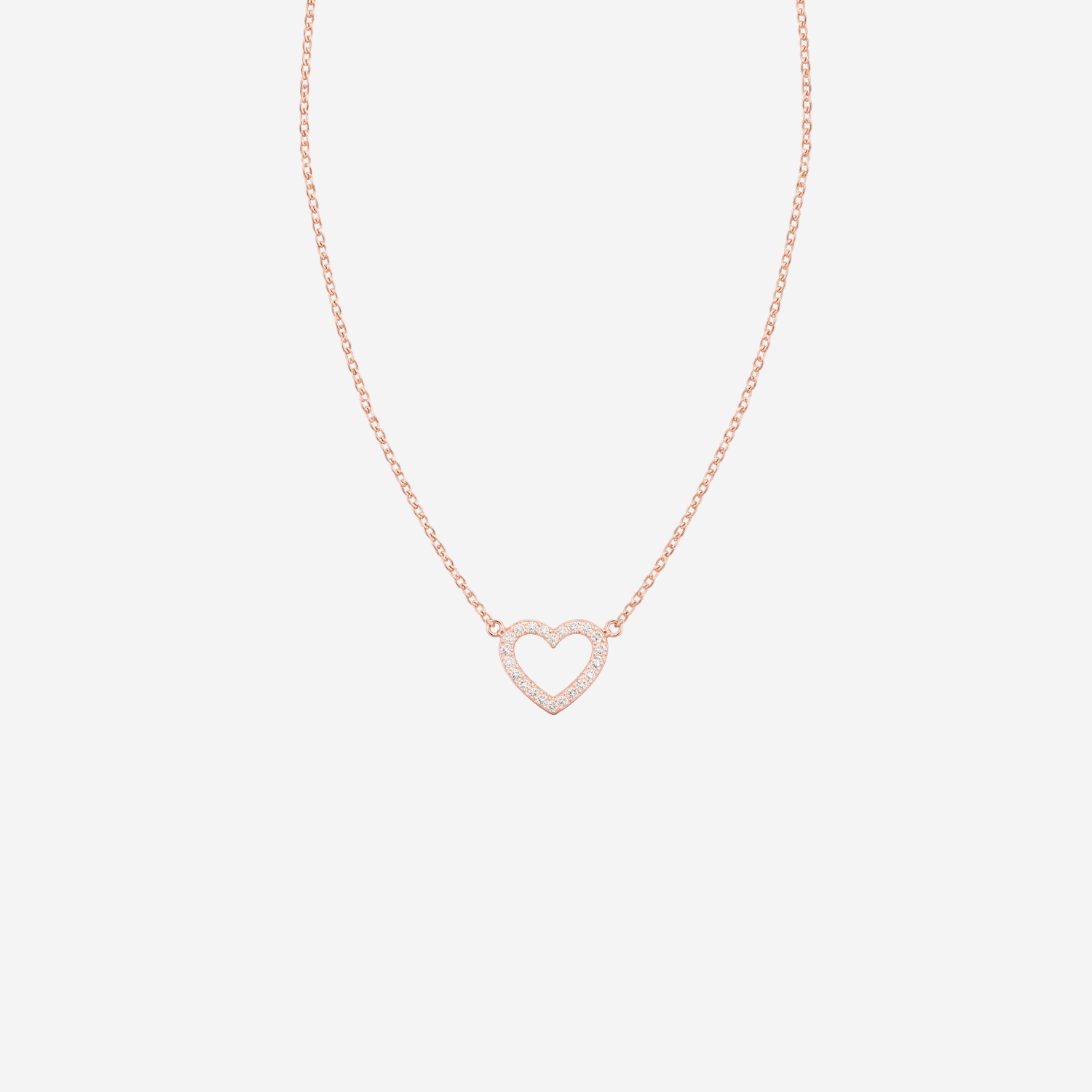 Dainty Diamond Heart Necklace - 9ct Gold