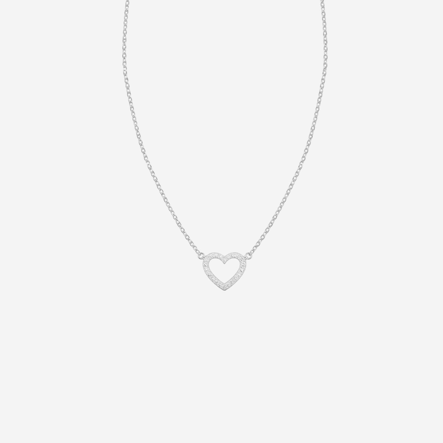 Dainty Diamond Heart Necklace - 9ct Gold