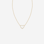 Dainty Diamond Heart Necklace - 9ct Gold