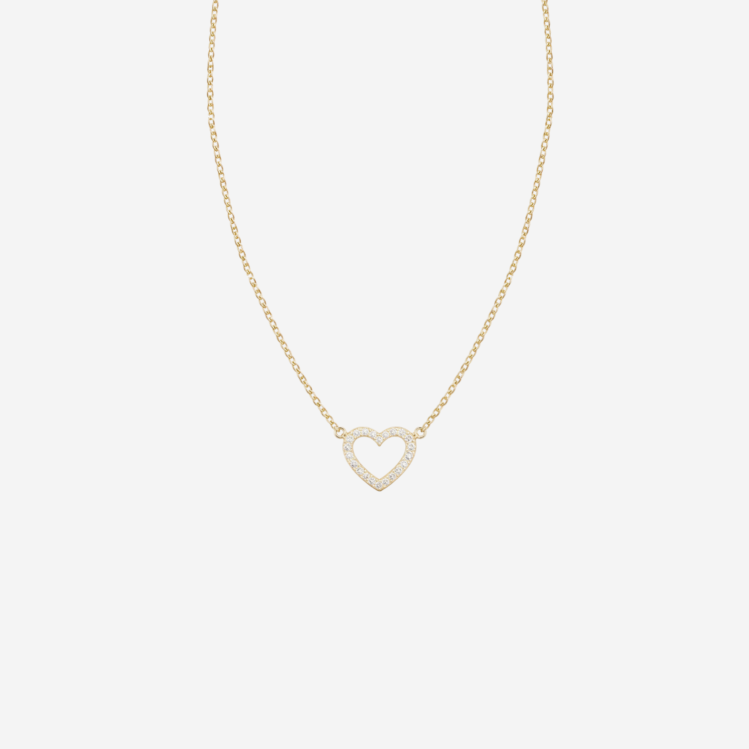 Dainty Diamond Heart Necklace - 9ct Gold