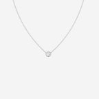 0.50ct Lab Grown Bezel Set Pendant Necklace - 9ct White Gold