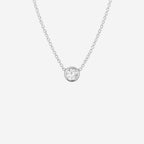 0.50ct Lab Grown Bezel Set Pendant Necklace - 9ct White Gold