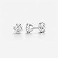 Bezel Set Round Diamond Earrings - 9ct Gold