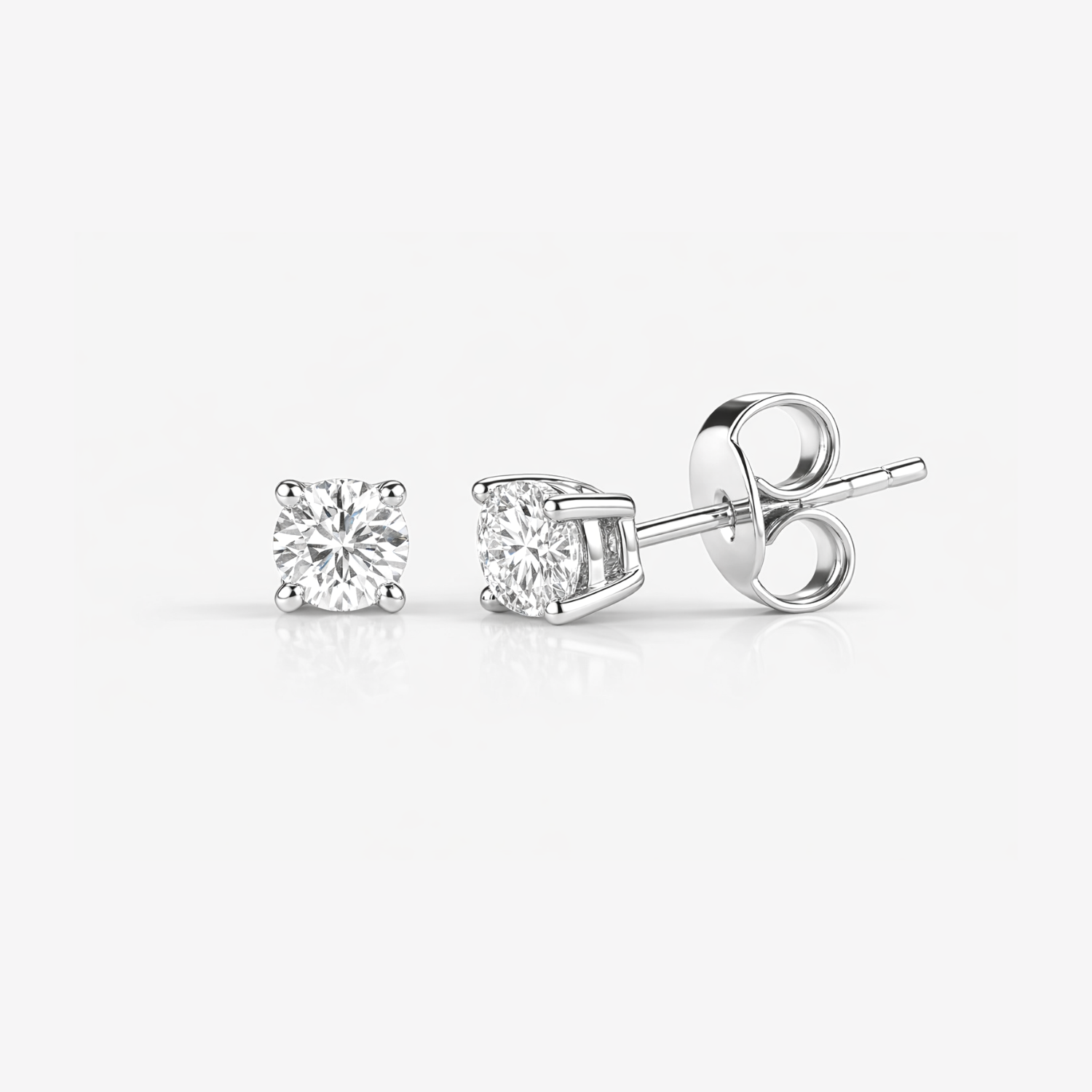 Round Brilliant Cut Diamond Earrings - 9ct Gold