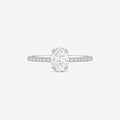 2.20ct Oval Cut Lab Grown Diamond Ring with Diamond Shoulders - 9ct White Gold