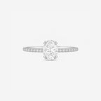 2.20ct Oval Cut Lab Grown Diamond Ring with Diamond Shoulders - 9ct White Gold
