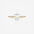 2.20ct Oval Cut Lab Grown Diamond Ring with Diamond Shoulders - 9ct Yellow Gold