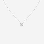 0.50ct Princess Cut Lab Grown Diamond Necklace - 9ct White Gold