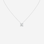 1.00ct Princess Cut Lab Grown Diamond Necklace - 9ct White Gold