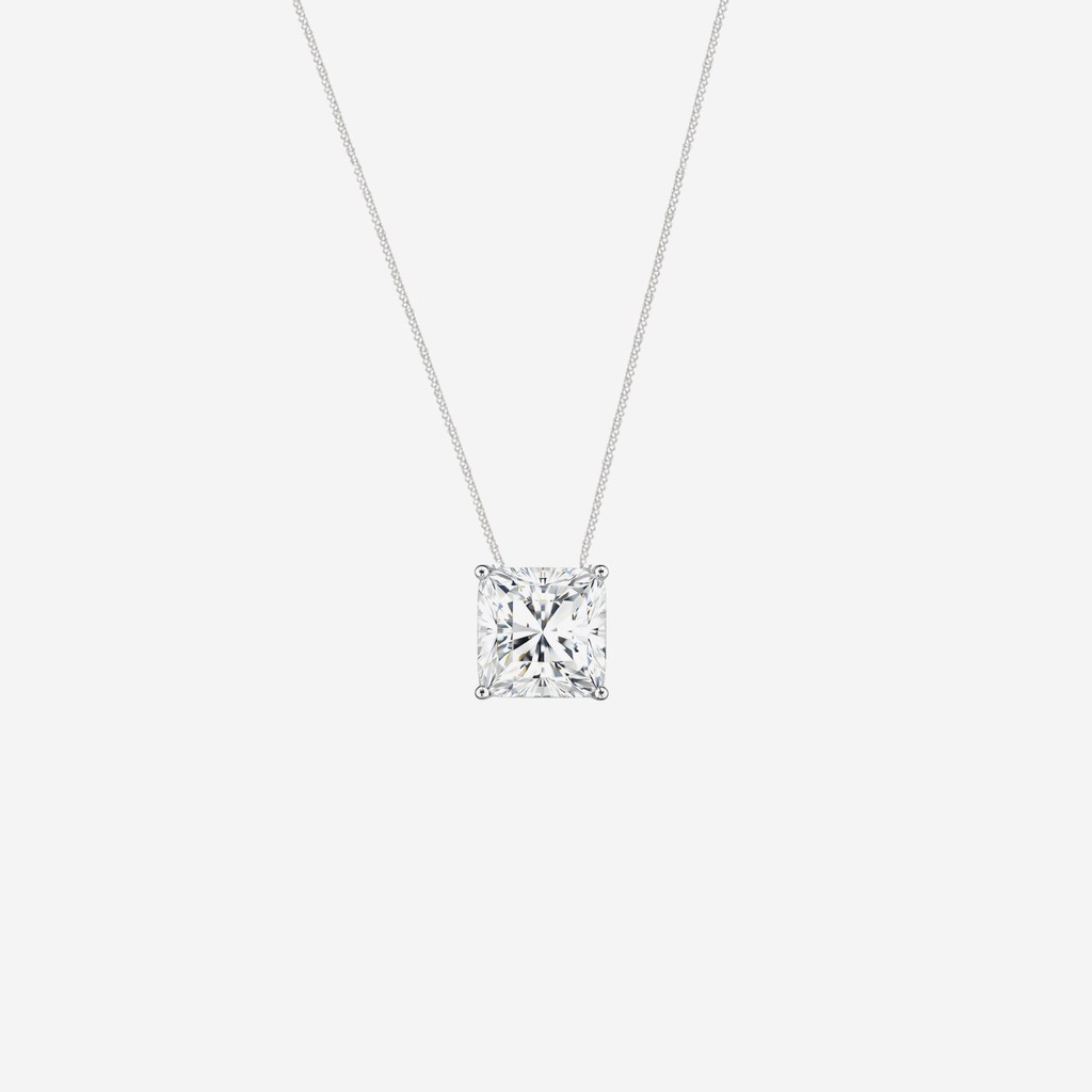 1.00ct Princess Cut Lab Grown Diamond Necklace - 9ct White Gold