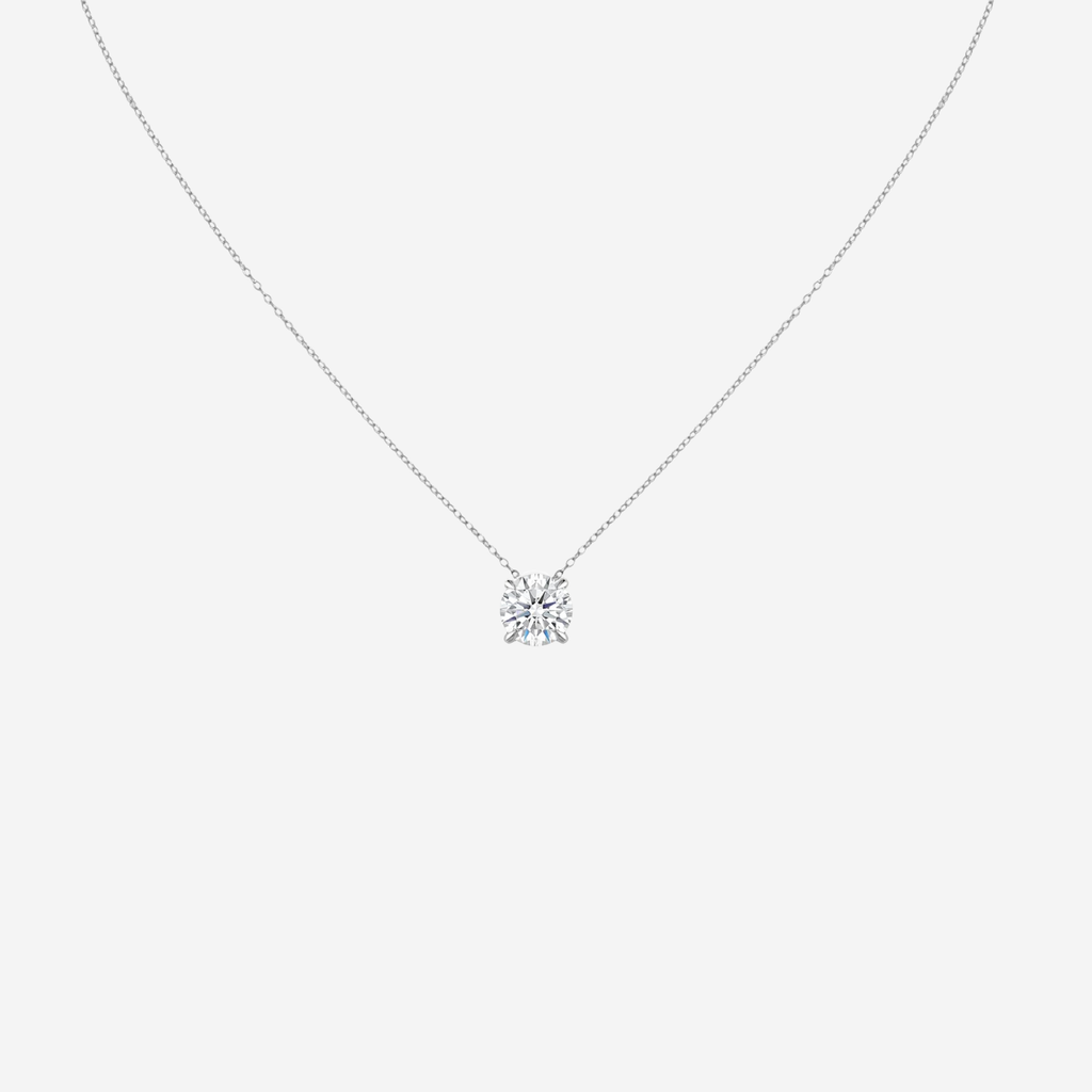0.50ct Round Cut Lab Grown Diamond Necklace - 9ct White Gold