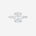 4.27ct Oval Cut Lab Grown Diamond Ring with Diamond Shoulders - 9ct White Gold
