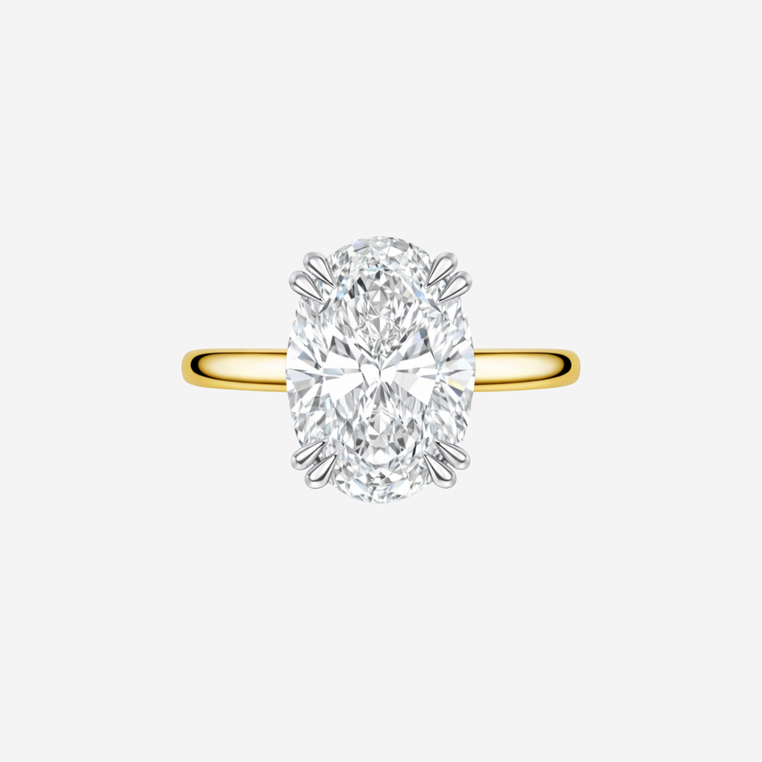 5.07ct Oval Cut Lab Grown Diamond Ring - 18ct Yellow Gold