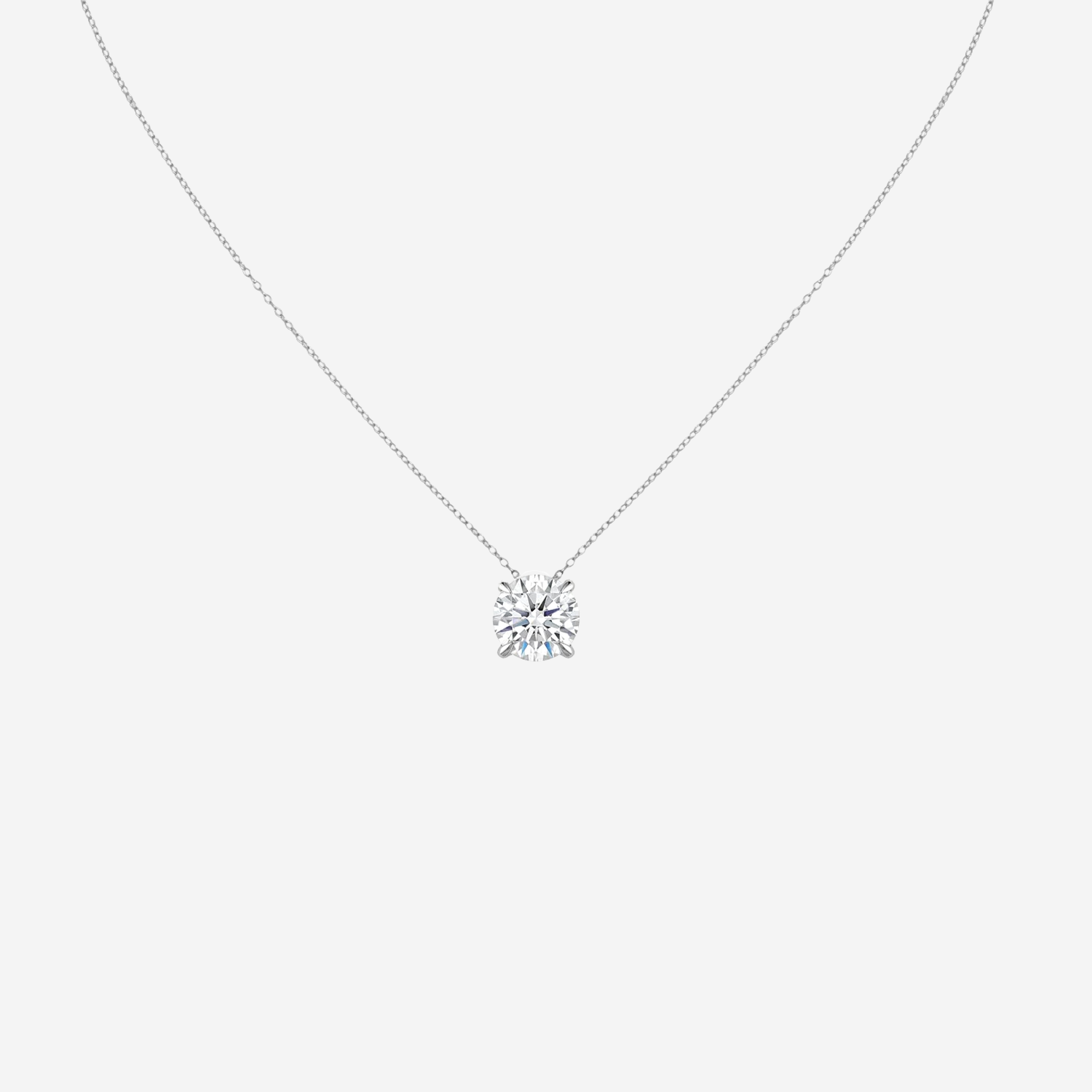 1.00ct Round Cut Lab Grown Diamond Necklace - 9ct White Gold