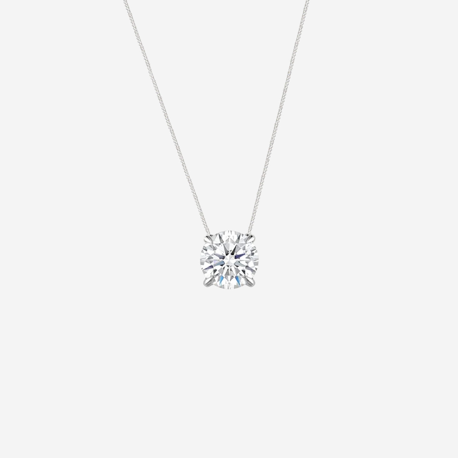 1.00ct Round Cut Lab Grown Diamond Necklace - 9ct White Gold