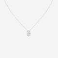 1.00ct Oval Cut Lab Grown Diamond Necklace - 9ct White Gold