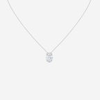 1.00ct Oval Cut Lab Grown Diamond Necklace - 9ct White Gold