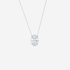 1.00ct Oval Cut Lab Grown Diamond Necklace - 9ct White Gold