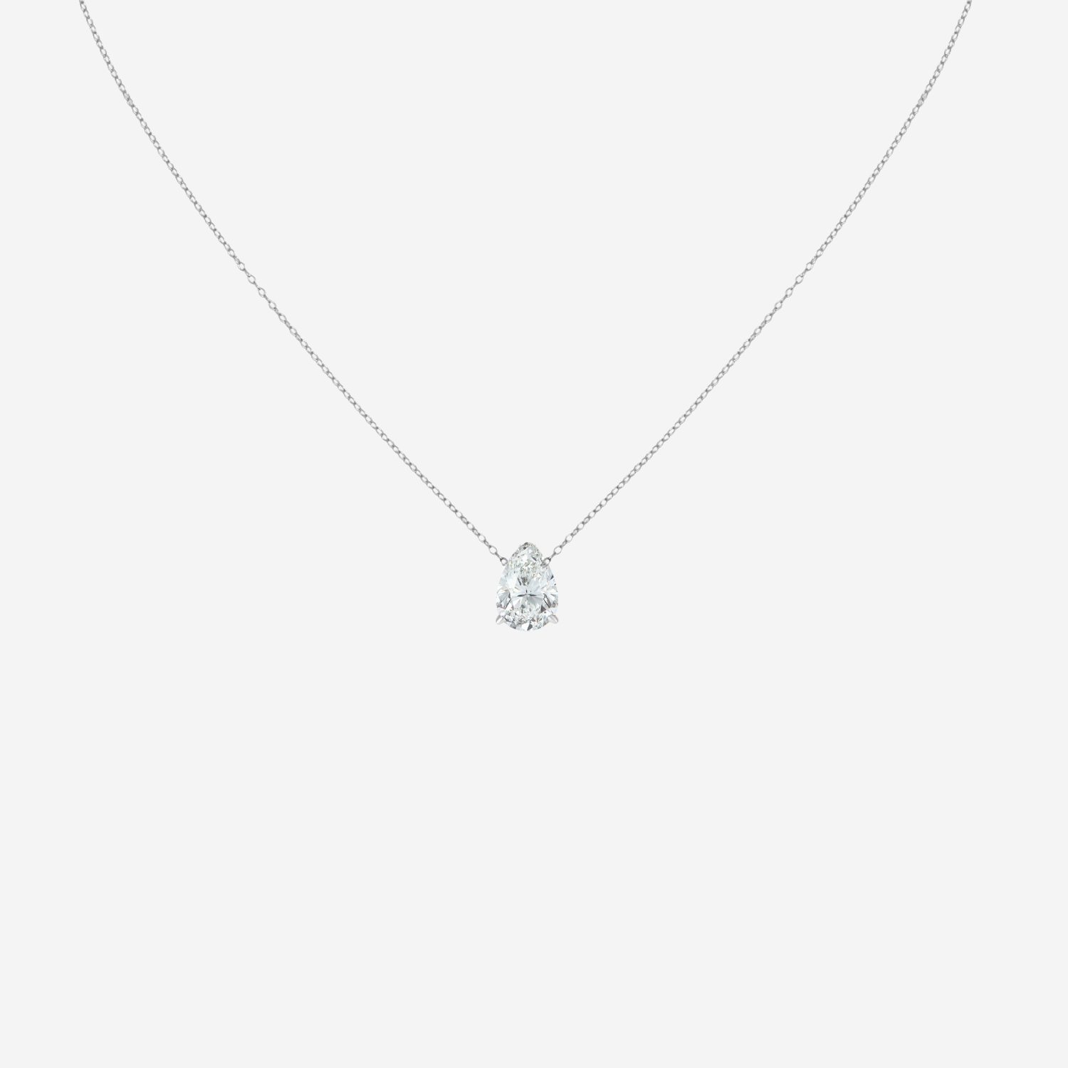 0.50ct Pear Cut Lab Grown Diamond Necklace - 9ct White Gold