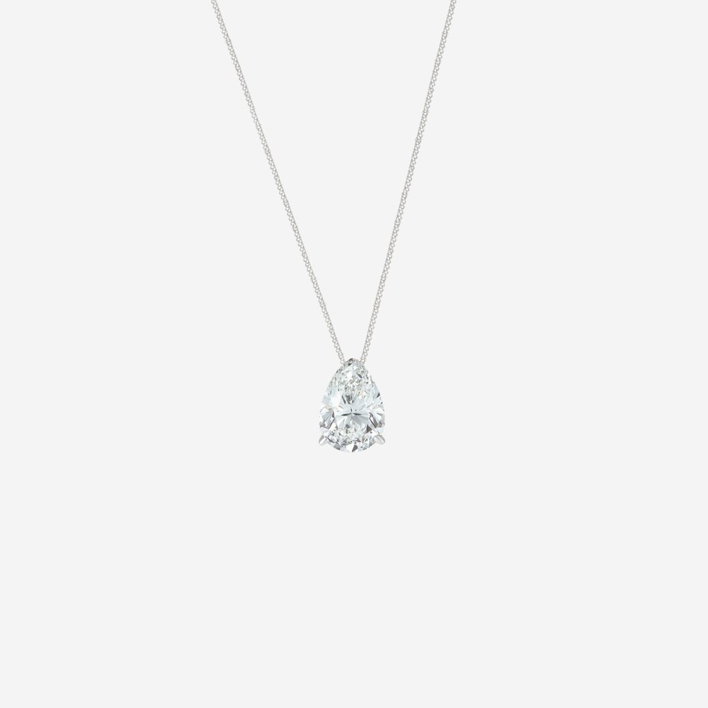 0.50ct Pear Cut Lab Grown Diamond Necklace - 9ct White Gold