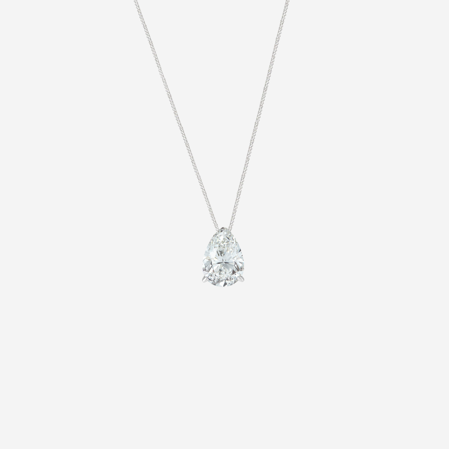 0.50ct Pear Cut Lab Grown Diamond Necklace - 9ct White Gold