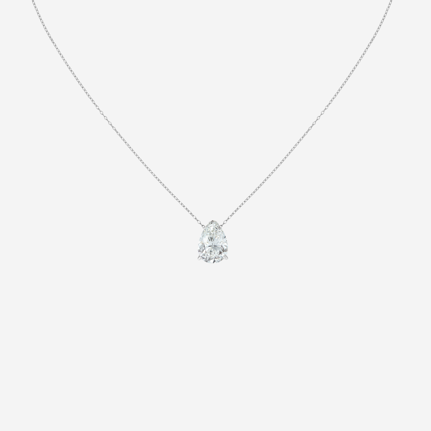 1.00ct Pear Cut Lab Grown Diamond Necklace - 9ct White Gold