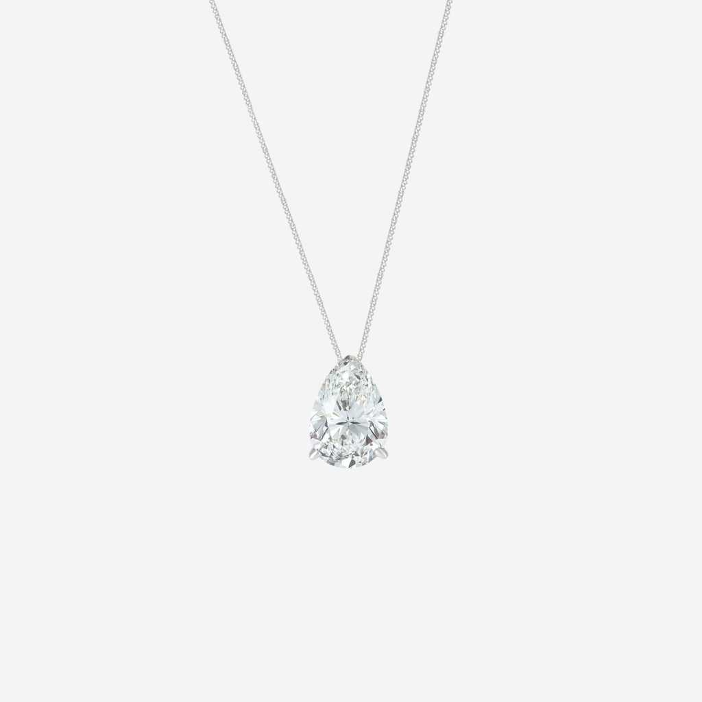 1.00ct Pear Cut Lab Grown Diamond Necklace - 9ct White Gold