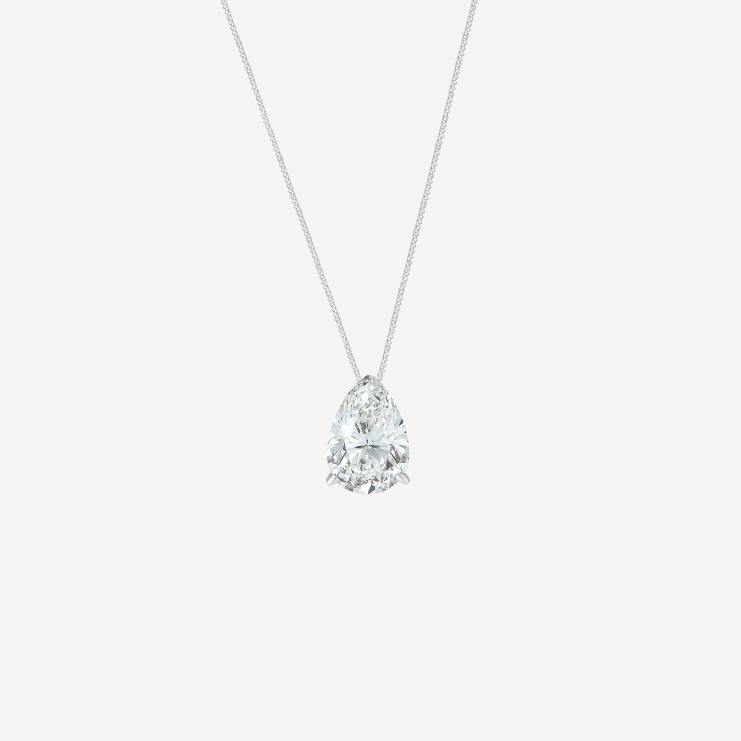 1.00ct Pear Cut Lab Grown Diamond Necklace - 9ct White Gold