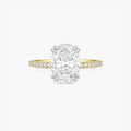 4.27ct Oval Cut Lab Grown Diamond Ring with Diamond Shoulders - 9ct Yellow Gold