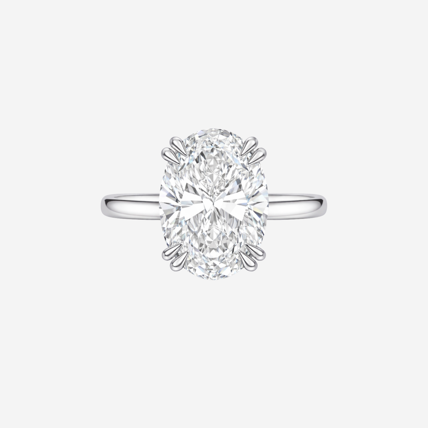 5.07ct Oval Cut Lab Grown Diamond Ring - Platinum