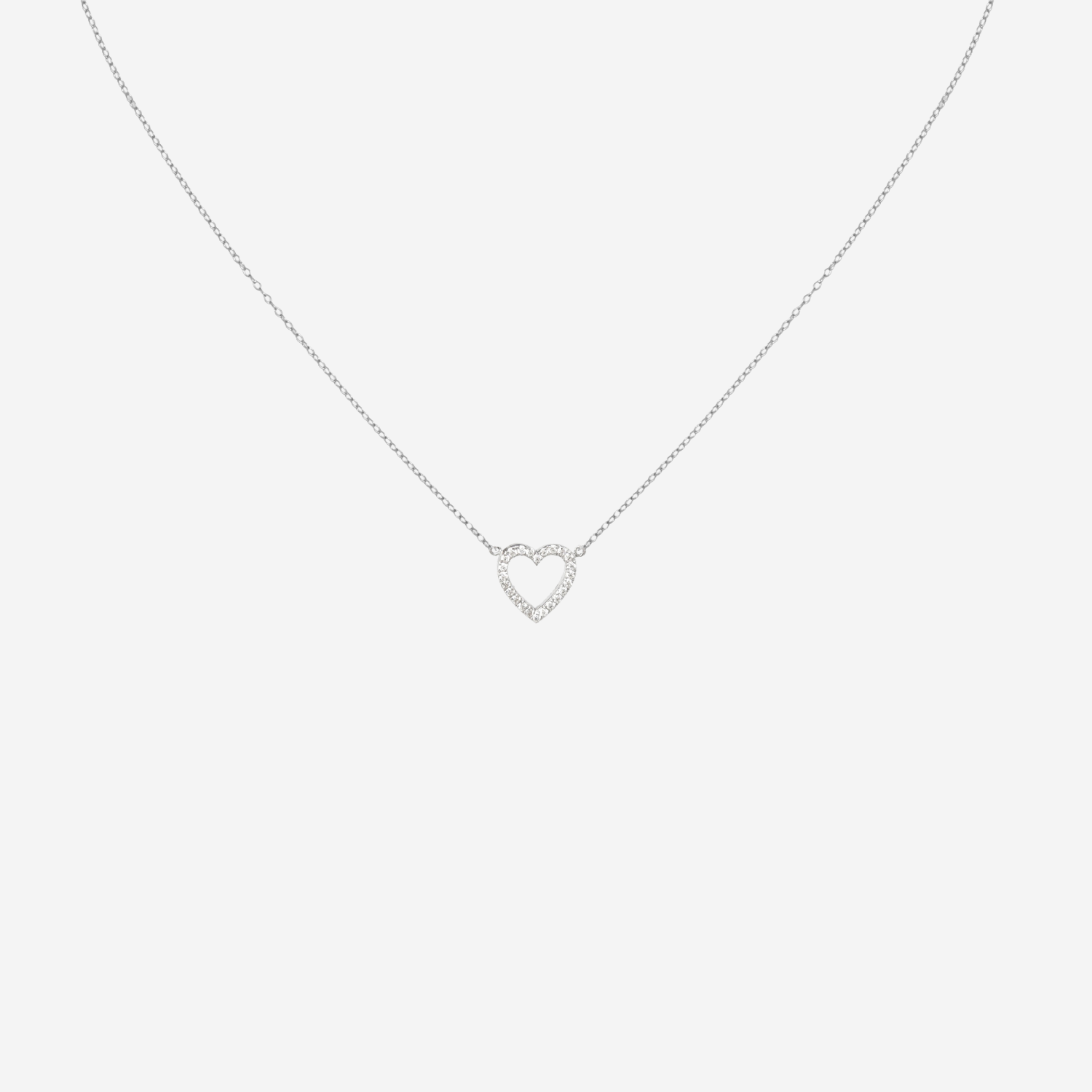 Dainty Diamond Heart Necklace - 9ct Gold