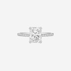 2.30ct Radiant Cut Lab Grown Diamond Ring with Diamond Shoulders - 9ct White Gold