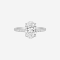 3.47ct Oval Cut Lab Grown Diamond Ring With Diamond Shoulders - Platinum