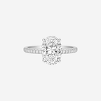 3.47ct Oval Cut Lab Grown Diamond Ring With Diamond Shoulders - Platinum