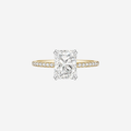 2.30ct Radiant Cut Lab Grown Diamond Ring with Diamond Shoulders - 9ct Yellow Gold
