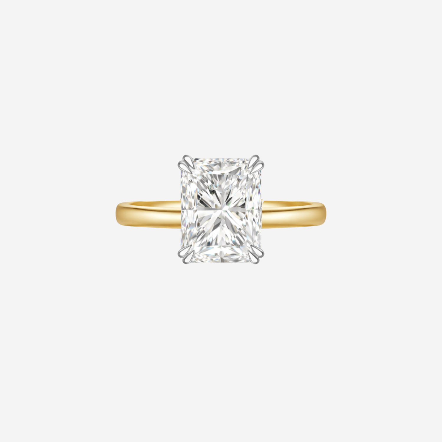 3.06ct Radiant Cut Lab Grown Diamond Ring - 9ct Yellow Gold